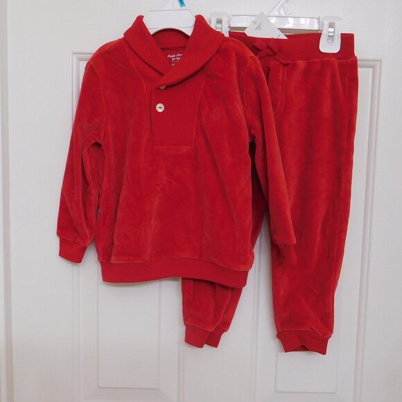 Ralph Lauren Other - NWT 2pc Ralph Lauren Red Velour Pullover & Pants Set sz 18 Months